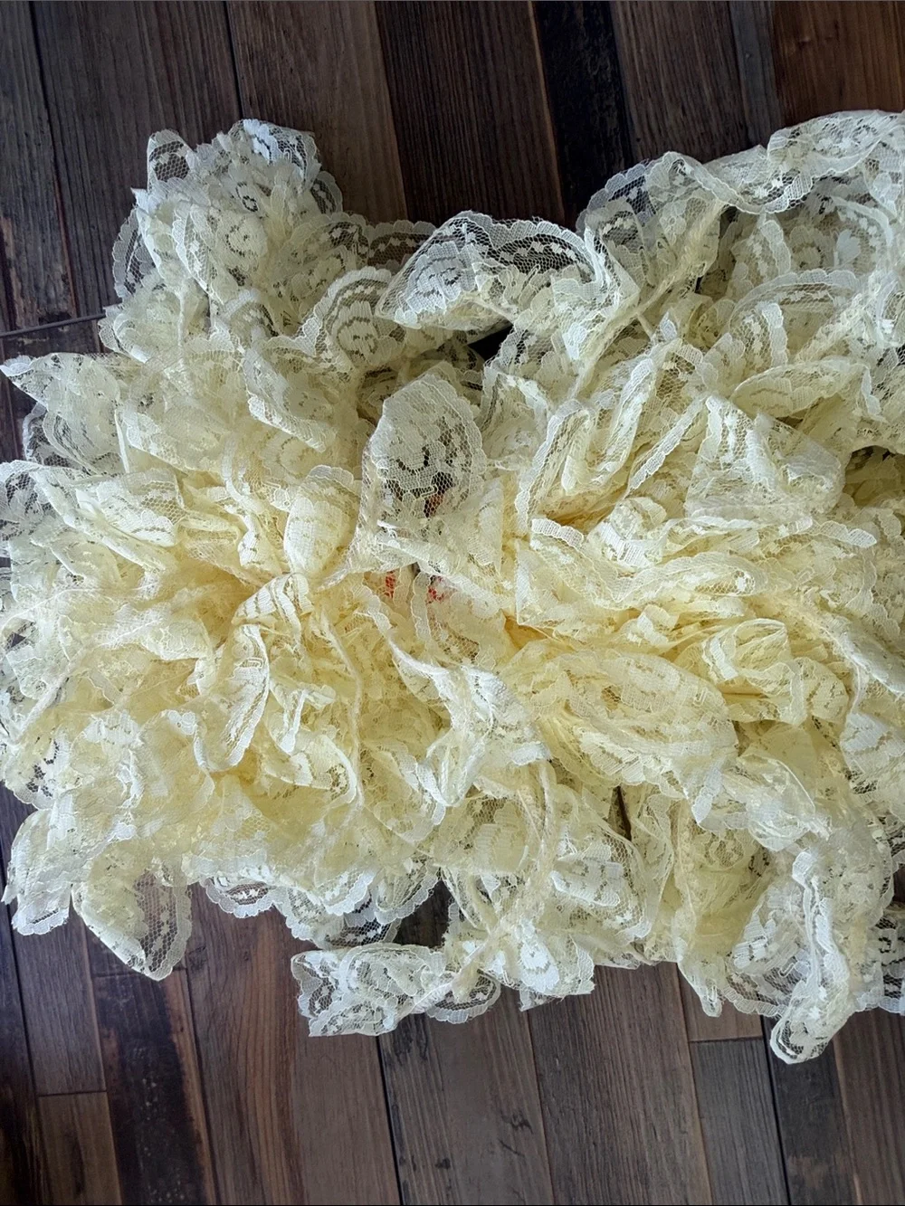Vintage Butter Yellow Scalloped Floral Lace Ruffle Trim Bulk Lot